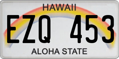 HI license plate EZQ453