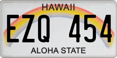 HI license plate EZQ454