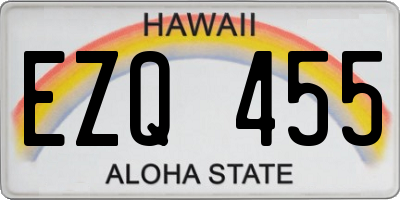 HI license plate EZQ455