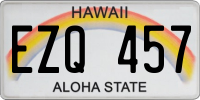 HI license plate EZQ457