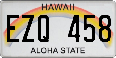 HI license plate EZQ458