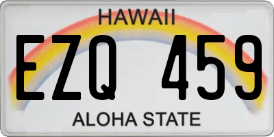 HI license plate EZQ459