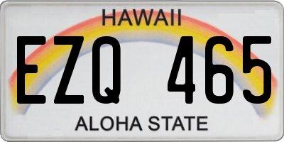 HI license plate EZQ465