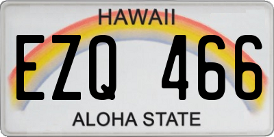 HI license plate EZQ466