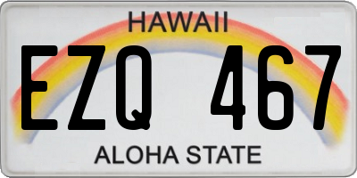 HI license plate EZQ467
