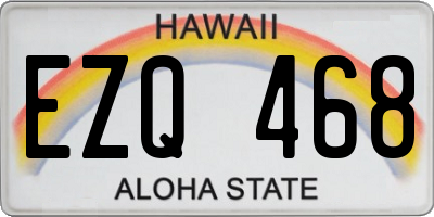 HI license plate EZQ468