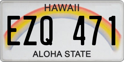 HI license plate EZQ471