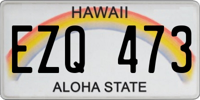 HI license plate EZQ473