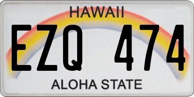 HI license plate EZQ474