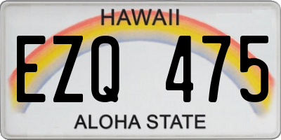 HI license plate EZQ475