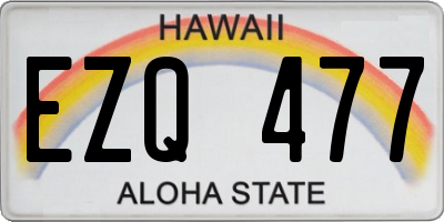 HI license plate EZQ477