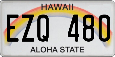 HI license plate EZQ480
