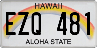 HI license plate EZQ481