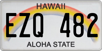 HI license plate EZQ482
