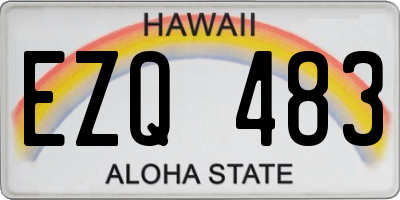 HI license plate EZQ483