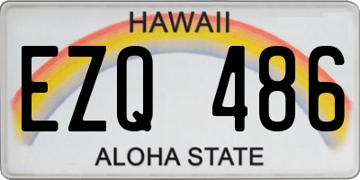 HI license plate EZQ486