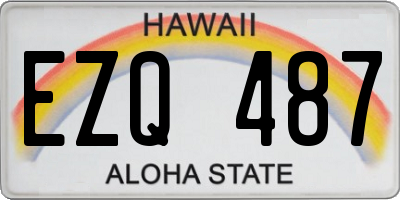 HI license plate EZQ487