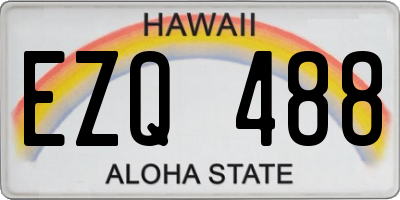 HI license plate EZQ488