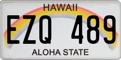 HI license plate EZQ489