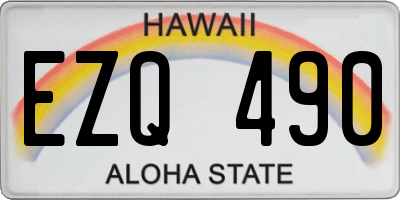 HI license plate EZQ490