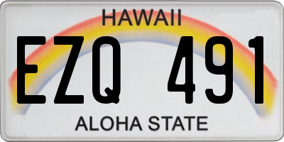 HI license plate EZQ491