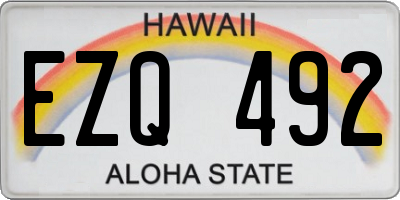 HI license plate EZQ492