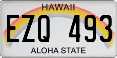HI license plate EZQ493