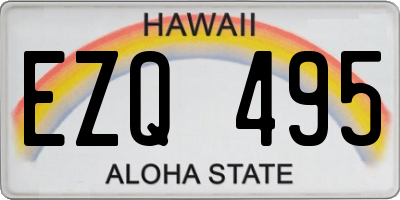 HI license plate EZQ495