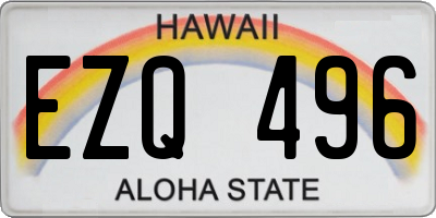HI license plate EZQ496