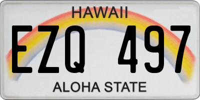HI license plate EZQ497