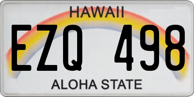 HI license plate EZQ498
