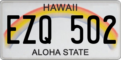 HI license plate EZQ502