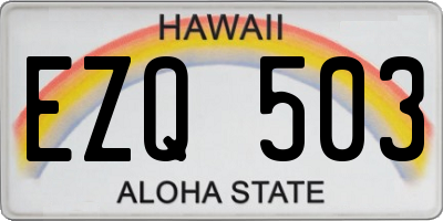 HI license plate EZQ503