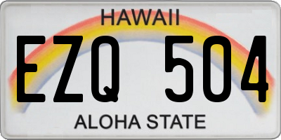 HI license plate EZQ504