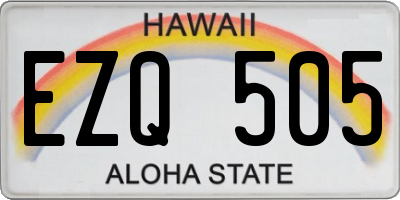 HI license plate EZQ505