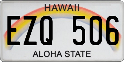 HI license plate EZQ506