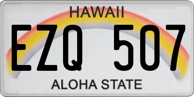 HI license plate EZQ507