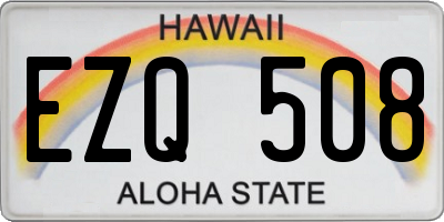 HI license plate EZQ508