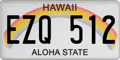 HI license plate EZQ512