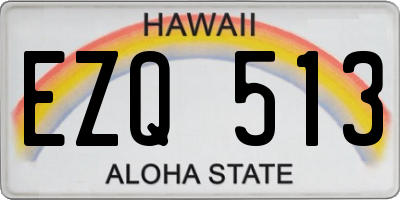 HI license plate EZQ513