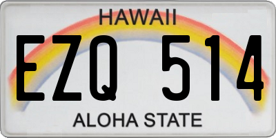 HI license plate EZQ514