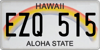 HI license plate EZQ515