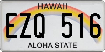 HI license plate EZQ516
