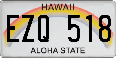 HI license plate EZQ518