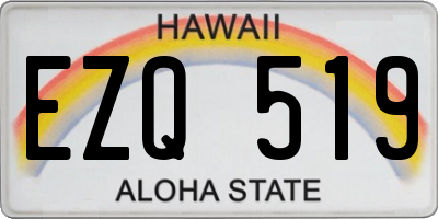 HI license plate EZQ519