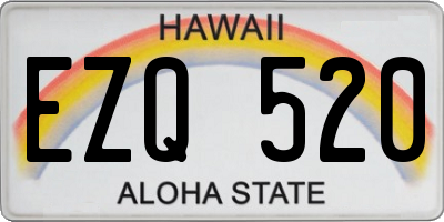 HI license plate EZQ520