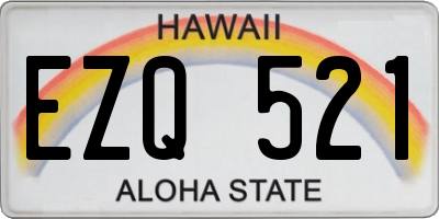 HI license plate EZQ521