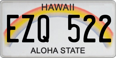 HI license plate EZQ522