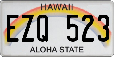 HI license plate EZQ523