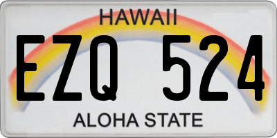 HI license plate EZQ524